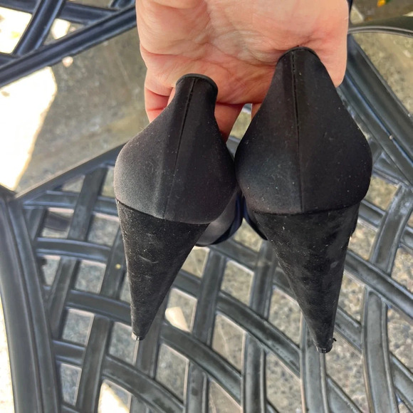 Amanda Wakeley NANA Black Satin high heels shoes size 40 - Picture 9 of 10